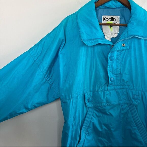 Blue Vintage Kaelin Tech 100% Nylon Pullover Jacket Windbreaker Size Medium - Picture 12 of 14
